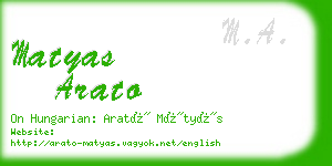 matyas arato business card